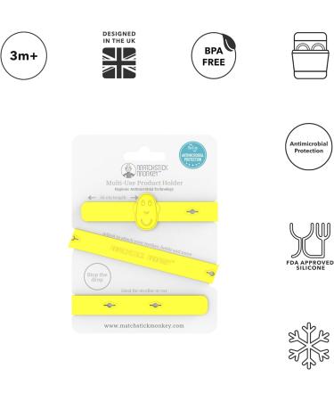 Matchstick Monkey Antimicrobial Silicone Holder Strap - 55cm Yellow - Buy Online on GoSupps.com