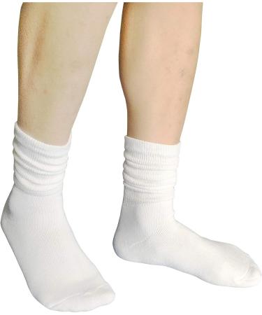 Women's Diabetic Socks 3-Pack White Crew, Loose Fit, Non-Binding, Moisture-Wicking, Cushioned Athletic Socks - Size 9-11 - Buy Online on GoSupps.com