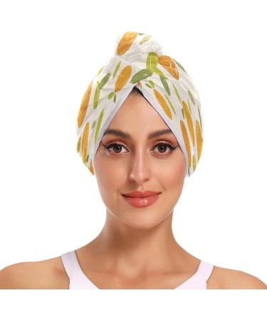 Orange Dry Hair Cap - 2 Piece Quick Dry Towel Set with Button Headband | Super Absorbent & Comfortable for International Shipping - Buy Online on GoSupps.com