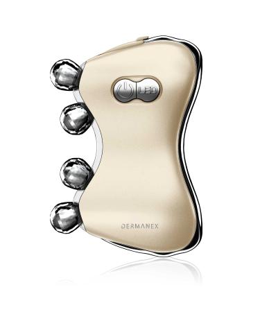 Dermanex 3D LED Face Massager Roller - Facial Massager Beauty Skin Care Tool for Face Neck  Gift for Women and Men(Gold)