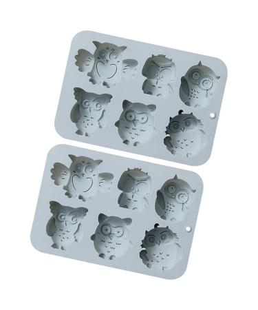 Milisten 4 Pcs Baking Cake Mold Homemade Soap Candle Silicone De para Gelatinas Owl Soap Molds Ice Cube Mold Roasting Pan Kitchen Baking Tool Silica Gel Baking Utensils Household 19.9x13.8cmx2pcs Bluex2pcs