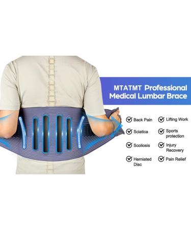 Breathable Lumbar Support Belt for Men & Women - Orthopedic Waist Trainer for Lower Back Pain Relief | Posture Correction Corset - XXL Blue (100-115cm) - Buy Online on GoSupps.com