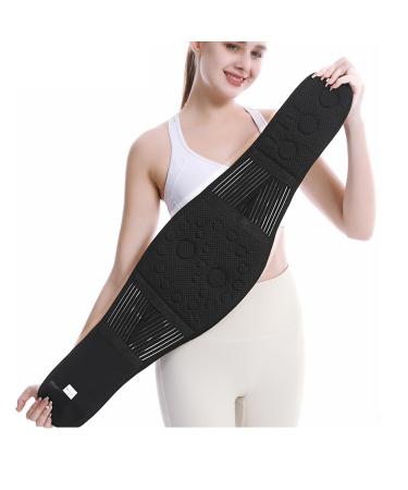 Decompression Self-Heating Magnetic Therapy Lumbar Waist Back Brace Massagers Support Orthopedic Belts For The Elderly With Lower Back Pain Spine Injury (Color : Black Size : L/Large) L/Large Black