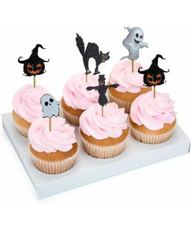 EOQPDECD 11 Pcs Halloween Cake Toppers 1 Big and 10 Small Demon Pumpkin Black Cat Ghost Cake Decors Cupcake Toppers for Halloween Theme Party Birthday Cake Decors Supplies - Buy Online on GoSupps.com
