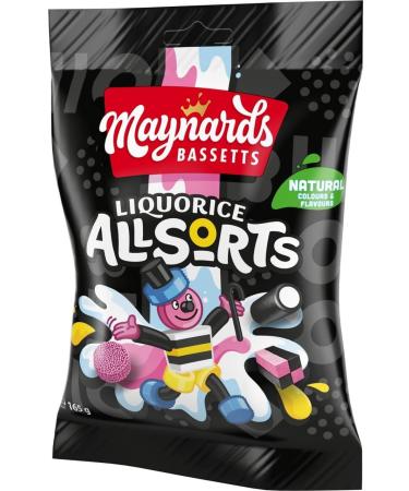 Maynards Bassetts Liquorice Allsorts Sweets Bag 165g - Buy Online on GoSupps.com