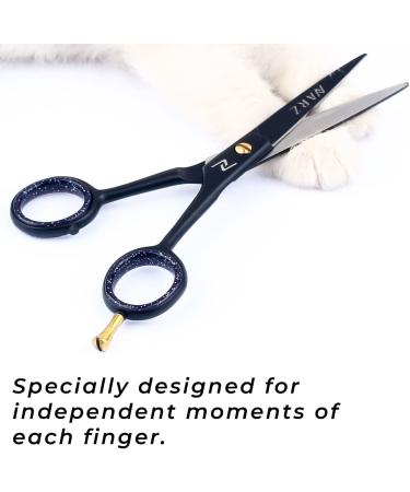 NARZ Professional Hairdressing Scissors - 6 Stainless Steel Hair Cutting Scissors for Men & Women - Ideal for Barbers & Hairdressers - Royal Black - Buy Online on GoSupps.com