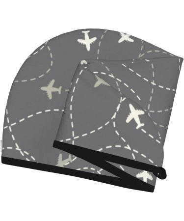 Airplane Routes Microfiber Hair Towel for Women - Super Absorbent Quick Dry Coral Velvet Cap for Long & Curly Hair - Buy Online on GoSupps.com