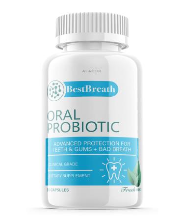 Best Breath Probiotic Pills - BestBreath Oral Mint Probiotic Capsules for Bad Breath Best Breath Freshner Tablets for Mouth and Gums Adults Health for 30 Days Supply 30 Count (Pack of 1)