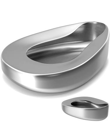 VISION TEK MED High Polished Stainless Steel Heavy-Duty Bed Pans, Bedpans for Bed Bound Patient, Spill Proof Bed Pans for Elderly Females, Easy to Wash to Elderly Patient