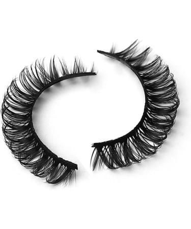 Eyelashes Russian Strip Lashes Natural Fluffy Wispy D Curly Effect Hybrid Strip Lashes Look Like Extensions 10 Pairs (D-01) - Buy Online on GoSupps.com