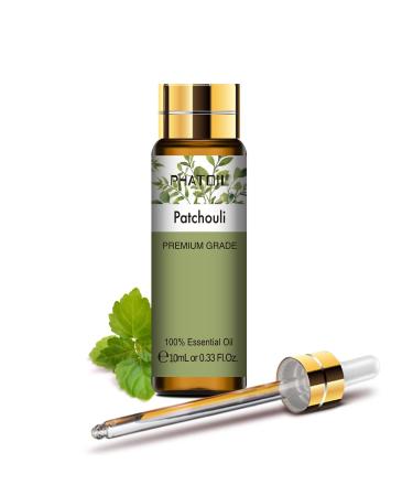 PHATOIL Patchouli Essential Oil 10ML - Undiluted and Cruelty-Free Pure Patchouli Oil - Essential Oils for Diffusers for Home Patchouli 10.00 ml (Pack of 1)