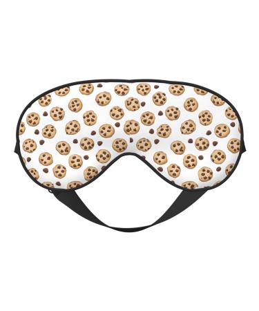 Sleep Mask Eye for Women Men Reusable Soft Blackout Eye Masks Covers for Night Better Sleep Travel Camping Road Trip Essentials Gifts for Him Her - Cookies-Food Chocolate Chip Biscuits