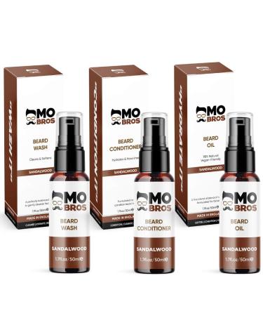 Beard Cleanser, Conditioner & Oil | Cleanses | Softens Beard | Moisturizes | 50ml (Sandalwood)