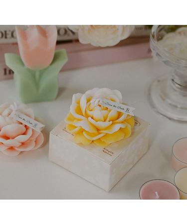 Jasmine Flower Shape Scented Candle - 50G Multicolour Soy Wax - Romantic Decorative Healing Candle for Valentine's Day Weddings & Birthdays - Perfect Gift for Meditation & Stress Relief (Yellow - Buy Online on GoSupps.com