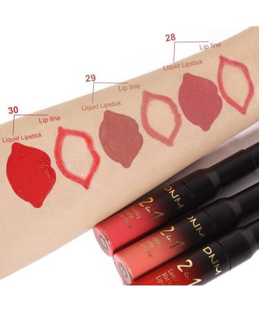 Evpct 3Pcs Ruby Red Nude Pink Mauve Matte Liquid Lipstick and Lip Liner Stain Set for Women - Long Lasting 24 Hours Stay On Matte Lipstick - 3 Count - Buy Online on GoSupps.com