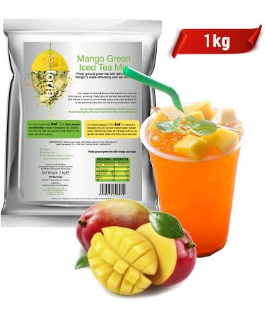 Teaforia Mango Iced Tea Mix (1kg) - Refreshingly Fruity & Delicious | Ideal for Iced Tea & Bubble Tea | Vegan & Natural Ingredients - Buy Online on GoSupps.com