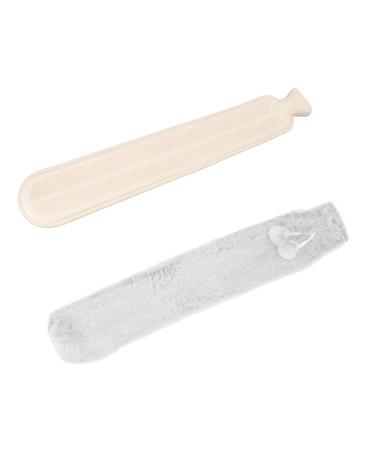 Chiciri's hand-warmer water bag no leakage long plush hot hot water bag explosion-protected with cover for the office (black and white)