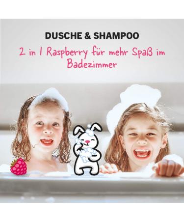 Sanosan 2in1 Shower & Shampoo Raspberry for Children - Organic Olive Extract & Milk Protein | 2-Pack (2x 400ml) - Hair & Skin Care Solution - Buy Online on GoSupps.com