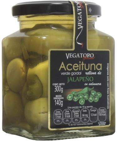 Vegatoro Gordal Olives Stuffed with Jalapeno Peppers - 300g Drained Weight 140g - Buy Online on GoSupps.com