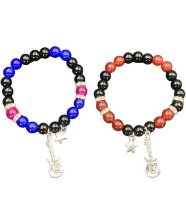 Vsilay Lianxue Heart Couple Bracelets - Halloween Spiders Magnetic Fitting Elastic Pearl Wrist Chain Jewelry Gift (2 Pieces) - Buy Online on GoSupps.com