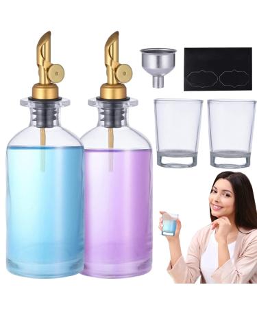 Glass Mouthwash Dispenser - 350ml Multi-Purpose Bottle for Bathroom & Kitchen | Olive Oil & Vinegar Pourer - Buy Online on GoSupps.com