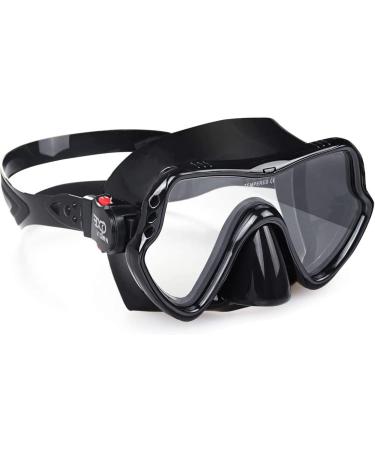 EXP VISION Professional Snorkel Diving Mask - Ultra Clear Lens, Wide View, Anti-Leakage, Silicone Swimming Goggles for Adults - Black - Buy Online on GoSupps.com