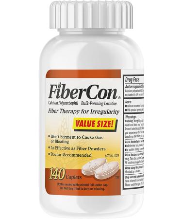 FiberCon Fiber Therapy for Regularity 140 Caplets (Pack of 3)