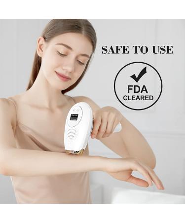 FDA Cleared High Energy IPL Hair Removal for Women and Men - Ice Cooling Protection, 999,999 Flashes - Reduce Pain, Laser Hair Removal for Whole Body - Sleek White - Buy Online on GoSupps.com