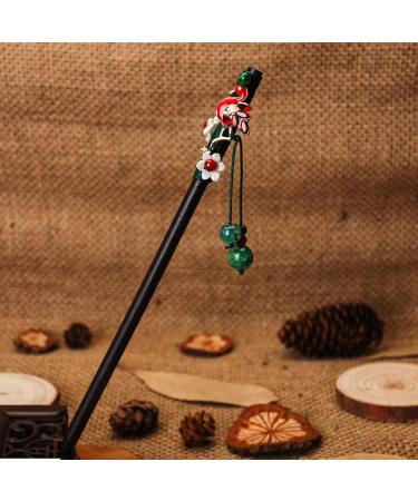 Vintage Chinese Hair Sticks - Set of 3 Wooden Hair Accessories with Tassel for Women - Unique Floral Hairpins for Stylish Hair Styling - Buy Online on GoSupps.com