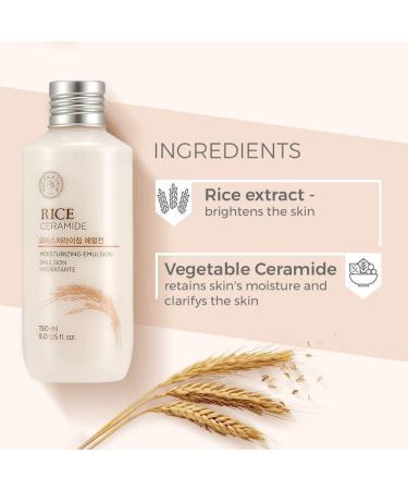 Rice & Ceramide Moisturizer Emulsion 150ml | Light Weight Face Moisturizer for Intense Moisturizing | Locks Moisture For 12 Hours For Soft And Glowing Skin | Korean Skin Care Products for - Buy Online on GoSupps.com