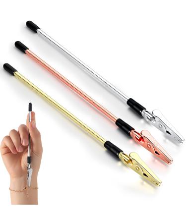 WILLBOND 3 Pieces Bracelet Tool Jewelry Helpers Hand Bracelet Helpers Bracelet Fastening Helper Tools for Jewelry Bracelet Watch Clasps Zippers (Gold, Silver, Rose Gold)