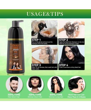 Instant Black Hair Shampooing 420 ml Shampoing noir semi-permanent pour cheveux naturels dure 30 jours formule action rapide pour hommes et femmes marron clair 420 ml marron clair 420 ml (Lot de 1) - Buy Online on GoSupps.com