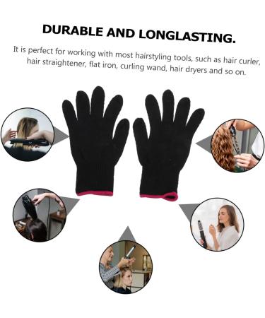 Alipis 1 Set 4pcs Gloves Curling Iron Glove Bumps Glove Anti-Scald Hairdressing Tool Black 21.5X12.2 cm - Buy Online on GoSupps.com