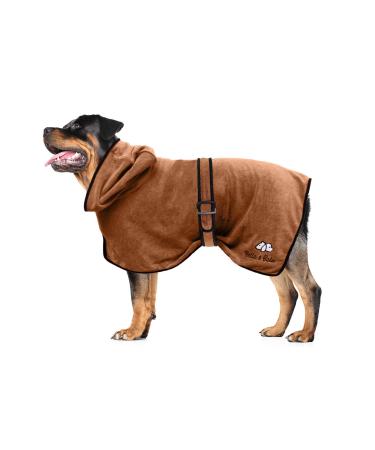 Bella & Balu Dog Bradge Out of Microfiber + Pfot towel - absorbent dog bathrobe for drying after bathing swimming or walking in the rain (M | Blue) Puppy Love L Brown - Buy Online on GoSupps.com