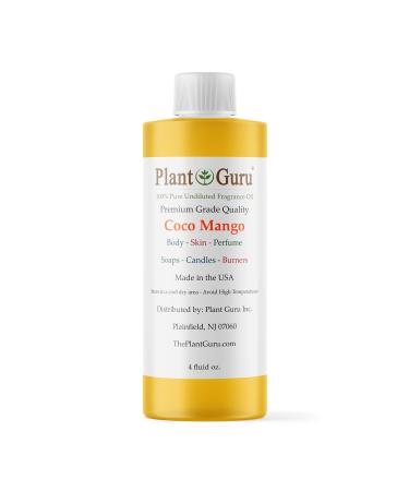 Coco Mango Fragrance Oil 4 fl. oz. Scented Oil for DIY Soap Making Candles Bath Bombs Body Butters. Used in Aromatherapy Diffusers Burners and Warmers. Great Addition to Lotions and Creams.