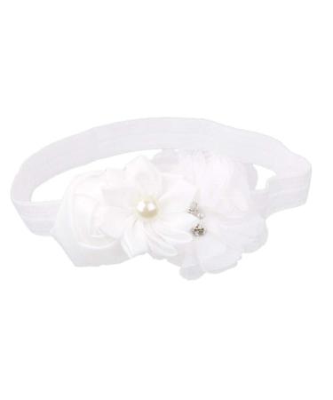 Kids Toddler Cloth Headband Pearl Headwear Elastic Rhinestone Hair Band Flower Hair Accessories for Baby Girl