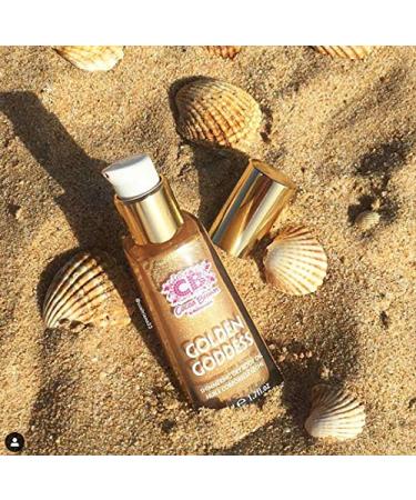 Cocoa Brown Goddess Highlighter - Bronzing Shimmer Oil for Face & Body | Golden Glow Tanning Oil (1.7 oz) - Shop Internationally - Buy Online on GoSupps.com