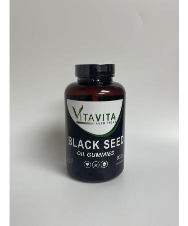 VitaVita Nutritions Black Seed Oil Gummies with Elderberry Extract Organic 90 Count Daily Supplement for Adults and Children 4+