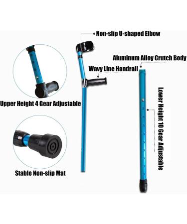 Forearm Crutches for Adults Aluminum Forearm Crutches Crutches for Walking Aluminum Forearm Crutches ABS Strong and Sturdy A Fashionable Bathing in Sunlight - Buy Online on GoSupps.com