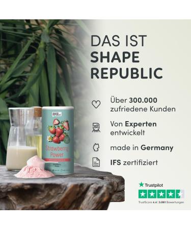 SHAPE REPUBLIC 3K Vegan Protein Powder - Strawberry Flavor | Sustainable Muscle Building & Vitamin B12 - Buy Online on GoSupps.com