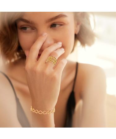 PWSAP 2 in 1 adjustable magnet therapy transformation bracelet ring lymph detoxification magnetic hardship ring magnetetic therapy transforming bracelet ring foldable retractable fashion jewelry