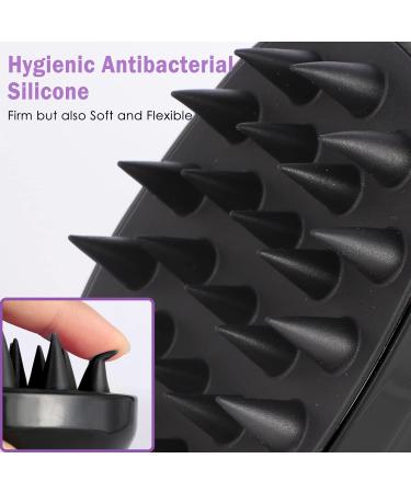 Scalp Massager Shampoo Brush - Hair Scalp Scrubber for Stress Relief and Hair Growth - Shower Hair Brush for Women, Men, Kids - Black - Buy Online on GoSupps.com