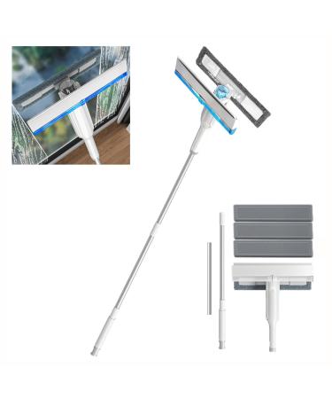 Spray Window Cleaning Squeegee Kit with Sewage Collector and 3 Pads 4 in 1 Window Cleaning Squeegee Kit with Extension Pole Window Cleaner Tool Window Cleaning Equipment