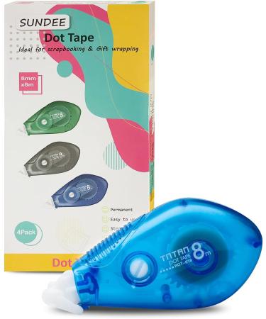 TELEXSUN Double Sided Adhesive Dots Glue Runner Dot Tape Runner Roller Permanent Adhesive Dispenser Dots Roller Applicator 0.31-Inch by 315-Inch (12 Pack Green) - Buy Online on GoSupps.com