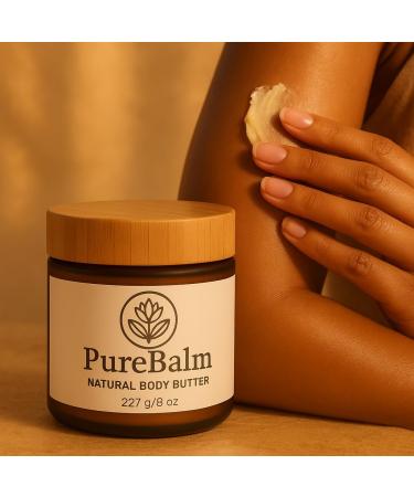 PureBalm Natural Body Butter with Turmeric - Deep moisture for Dry Skin - Shea Butter Coconut Oil & Palm Kernel Seed Oil - 8oz - Buy Online on GoSupps.com