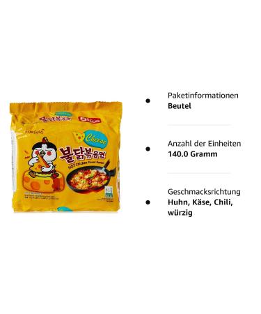 Samyang Cheese Variety Hot Chicken Ramen Noodles - Spicy Chicken & Cheese Flavor 140g | International Shipping Available - Buy Online on GoSupps.com