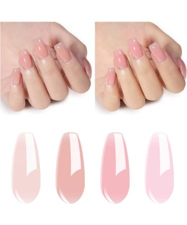 Vishine Jelly Gel Nail Polish Collection Sheer Nude Pink Gel Polish Crystal Transparent Gel Polish Kit Nail Art Varnish Manicure Set 8ML 4PCS Jelly Pinks - Buy Online on GoSupps.com