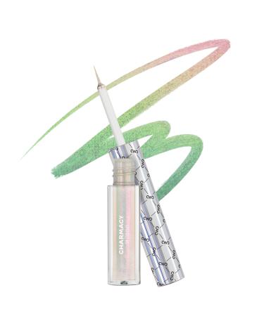 CHARMACY Multichrome Liquid Eyeliner  Glitter Chameleon Liquid Eyeshadow Eyeliner Makeup High Pigmented with Waterproof &Smudge Proof Formula Longwearing Ultra-Fine Tip PALE PINK YELLOW 908 908 PALE PINK YELLOW