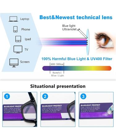 Flexible TR90 Rimless Blue Light Blocking Reading Glasses Multifocus Computer Readers Anti Eyestrain Eyeglasses(Couleur:Blue Grandeur:1.5x) - Buy Online on GoSupps.com