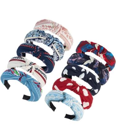 Headbands for Women Wide Flower Alice Band Knot Floral Fabric Headband Ladies Hairband Boho Hair Accessories for Women and Girl (10BOHO) - Buy Online on GoSupps.com